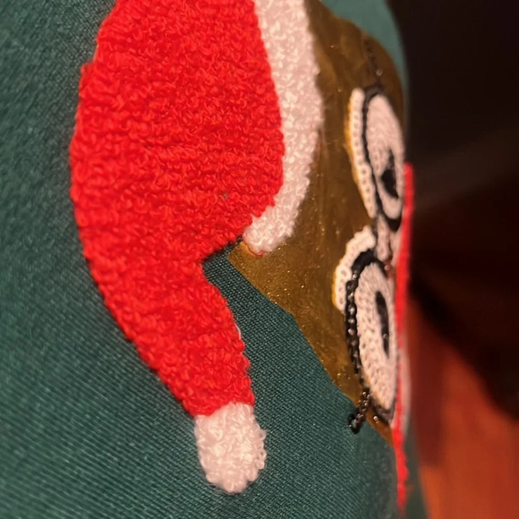 Christmas Sweatshirt owl with sequin SZ S - Picture 5 of 5